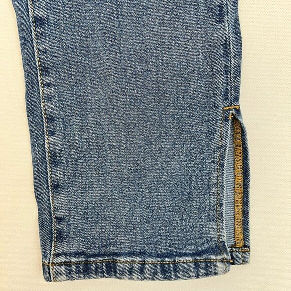 Kittenish Womens Straight Leg Jeans Ankle Slit Blue Stretch Denim Medium - Picture 7 of 9